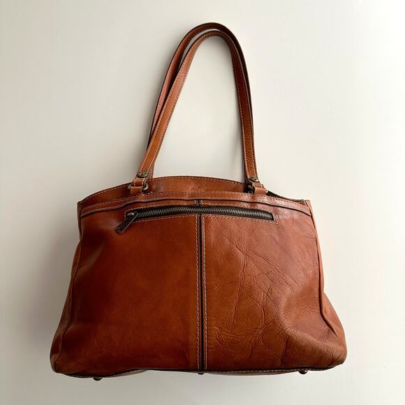 Patricia Nash Poppy Heritage Top Handle Full Leather Tan Tote Bag Purse - Picture 2 of 13